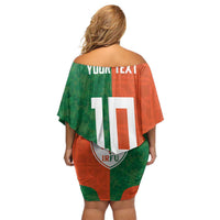 Custom Irish Rugby Off Shoulder Short Dress Shamrock with Celtics Vibes The Half Style - Wonder Print Shop