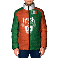 Custom Irish Rugby Padded Jacket Shamrock with Celtics Vibes The Half Style - Wonder Print Shop