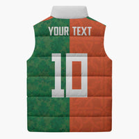 Custom Irish Rugby Sleeveless Puffer Jacket Shamrock with Celtics Vibes The Half Style - Wonder Print Shop