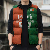 Custom Irish Rugby Sleeveless Puffer Jacket Shamrock with Celtics Vibes The Half Style - Wonder Print Shop
