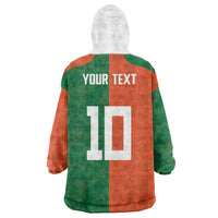 Custom Irish Rugby Wearable Blanket Hoodie Shamrock with Celtics Vibes The Half Style - Wonder Print Shop