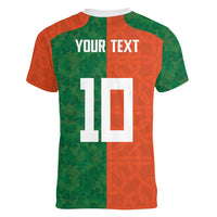 Custom Irish Rugby Women V-Neck T-Shirt Shamrock with Celtics Vibes The Half Style - Wonder Print Shop