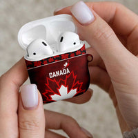 Canadian Rugby AirPods Case Maple Leaves Sporty Art Style Red Color - Wonder Print Shop