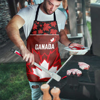Canadian Rugby Apron Maple Leaves Sporty Art Style Red Color - Wonder Print Shop