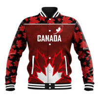 Custom Canadian Rugby Baseball Jacket Maple Leaves Sporty Art Style Red Color - Wonder Print Shop