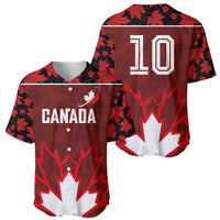 Custom Canadian Rugby Baseball Jersey Maple Leaves Sporty Art Style Red Color - Wonder Print Shop