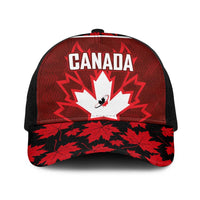 Canadian Rugby Baseball Net Cap Maple Leaves Sporty Art Style Red Color - Wonder Print Shop