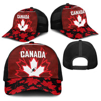 Canadian Rugby Baseball Net Cap Maple Leaves Sporty Art Style Red Color - Wonder Print Shop
