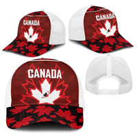 Canadian Rugby Baseball Net Cap Maple Leaves Sporty Art Style Red Color - Wonder Print Shop