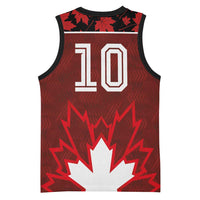 Custom Canadian Rugby Basketball Jersey Maple Leaves Sporty Art Style Red Color - Wonder Print Shop