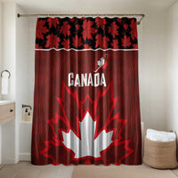 Canadian Rugby Bathroom Set Maple Leaves Sporty Art Style Red Color - Wonder Print Shop