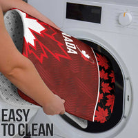 Canadian Rugby Bathroom Set Maple Leaves Sporty Art Style Red Color - Wonder Print Shop