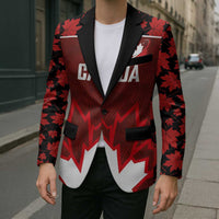 Custom Canadian Rugby Blazer Maple Leaves Sporty Art Style Red Color - Wonder Print Shop