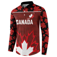 Custom Canadian Rugby Button Sweatshirt Maple Leaves Sporty Art Style Red Color - Wonder Print Shop