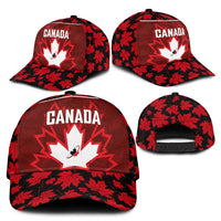 Canadian Rugby Classic Cap Maple Leaves Sporty Art Style Red Color - Wonder Print Shop