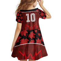 Custom Canadian Rugby Family Matching Long Sleeve Bodycon Dress and Hawaiian Shirt Maple Leaves Sporty Art Style Red Color - Wonder Print Shop
