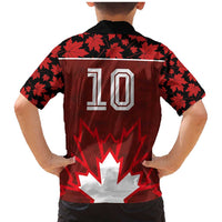 Custom Canadian Rugby Family Matching Mermaid Dress and Hawaiian Shirt Maple Leaves Sporty Art Style Red Color - Wonder Print Shop