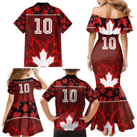 Custom Canadian Rugby Family Matching Mermaid Dress and Hawaiian Shirt Maple Leaves Sporty Art Style Red Color - Wonder Print Shop