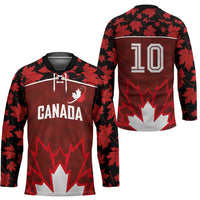Custom Canadian Rugby Hockey Jersey Maple Leaves Sporty Art Style Red Color - Wonder Print Shop