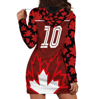 Custom Canadian Rugby Hoodie Dress Maple Leaves Sporty Art Style Red Color - Wonder Print Shop