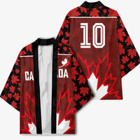 Custom Canadian Rugby Kimono Maple Leaves Sporty Art Style Red Color - Wonder Print Shop