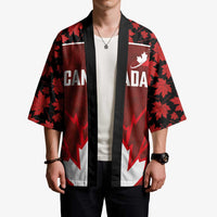 Custom Canadian Rugby Kimono Maple Leaves Sporty Art Style Red Color - Wonder Print Shop