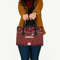 Canadian Rugby Leather Bag Maple Leaves Sporty Art Style Red Color - Wonder Print Shop