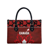 Canadian Rugby Leather Bag Maple Leaves Sporty Art Style Red Color - Wonder Print Shop