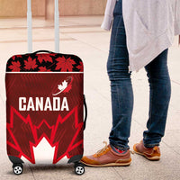 Canadian Rugby Luggage Cover Maple Leaves Sporty Art Style Red Color - Wonder Print Shop