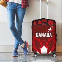 Canadian Rugby Luggage Cover Maple Leaves Sporty Art Style Red Color - Wonder Print Shop