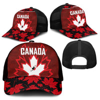 Canadian Rugby Mesh Trucker Cap Maple Leaves Sporty Art Style Red Color - Wonder Print Shop