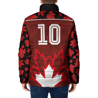 Custom Canadian Rugby Padded Jacket Maple Leaves Sporty Art Style Red Color - Wonder Print Shop