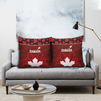 Canadian Rugby Pillow Cover Maple Leaves Sporty Art Style Red Color - Wonder Print Shop