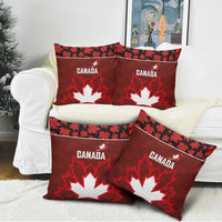 Canadian Rugby Pillow Cover Maple Leaves Sporty Art Style Red Color - Wonder Print Shop
