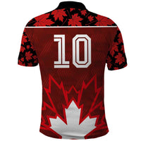 Custom Canadian Rugby Polo Shirt Maple Leaves Sporty Art Style Red Color - Wonder Print Shop