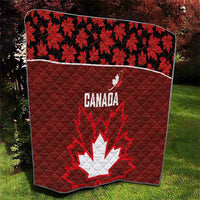 Canadian Rugby Quilt Maple Leaves Sporty Art Style Red Color - Wonder Print Shop