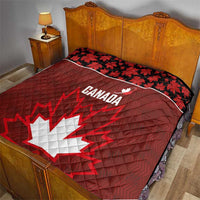 Canadian Rugby Quilt Maple Leaves Sporty Art Style Red Color - Wonder Print Shop