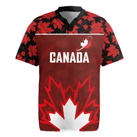 Custom Canadian Rugby Rugby Jersey Maple Leaves Sporty Art Style Red Color - Wonder Print Shop