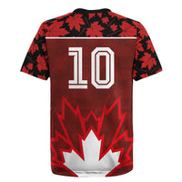Custom Canadian Rugby Rugby Jersey Maple Leaves Sporty Art Style Red Color - Wonder Print Shop