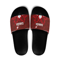Canadian Rugby Slide Sandals Maple Leaves Sporty Art Style Red Color - Wonder Print Shop