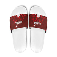 Canadian Rugby Slide Sandals Maple Leaves Sporty Art Style Red Color - Wonder Print Shop