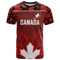 Custom Canadian Rugby T Shirt Maple Leaves Sporty Art Style Red Color - Wonder Print Shop