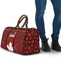Canadian Rugby Travel Bag Maple Leaves Sporty Art Style Red Color - Wonder Print Shop