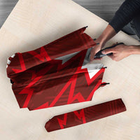 Canadian Rugby Umbrella Maple Leaves Sporty Art Style Red Color - Wonder Print Shop