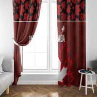 Canadian Rugby Window Curtain Maple Leaves Sporty Art Style Red Color - Wonder Print Shop
