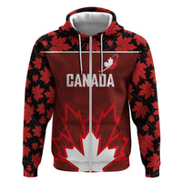 Custom Canadian Rugby Zip Hoodie Maple Leaves Sporty Art Style Red Color - Wonder Print Shop