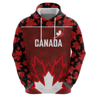 Custom Canadian Rugby Zip Hoodie Maple Leaves Sporty Art Style Red Color - Wonder Print Shop