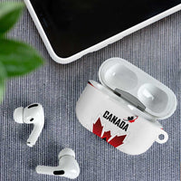 Canadian Rugby AirPods Case Maple Leaves Sporty Art Style White Color - Wonder Print Shop