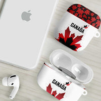 Canadian Rugby AirPods Case Maple Leaves Sporty Art Style White Color - Wonder Print Shop