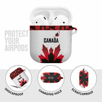 Canadian Rugby AirPods Case Maple Leaves Sporty Art Style White Color - Wonder Print Shop